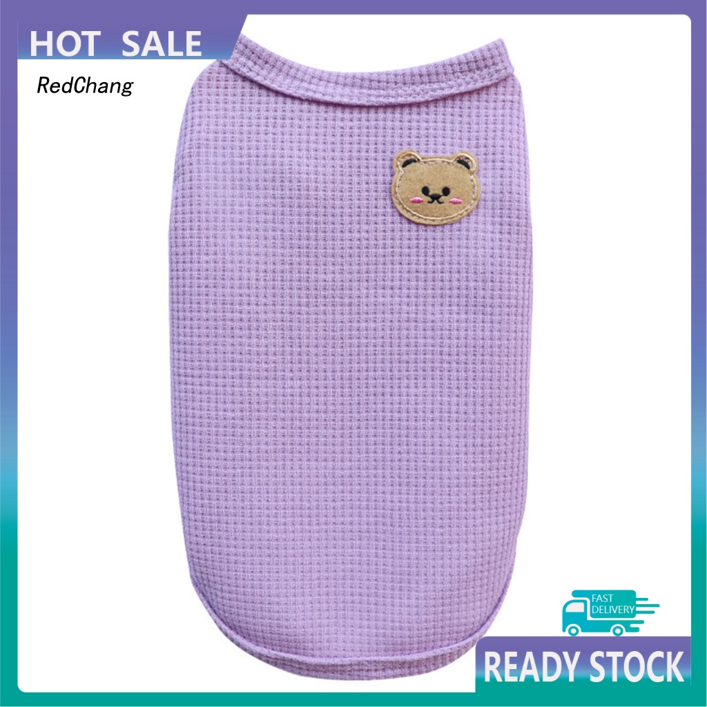 Áo Ba Lỗ Polyester In Họa Tiết Gấu Waffle Thoải Mái Thời Trang Mùa Hè Cho Cún Cưng