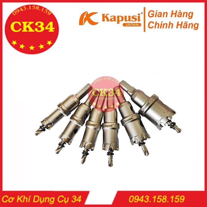 Bộ 6 mũi khoan khoét đa năng Kapusi JAPAN 16 -18 - 20 - 22 - 25 - 30 Chuyên Khoét Sắt, Khoét Inox đầu hợp kim