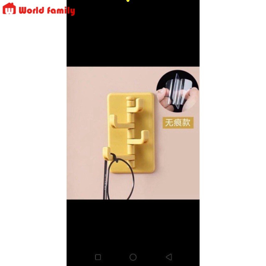 Móc Treo Đồ Dán Tường Đa Năng 4 Chấu Hình Cây Thông - Treo Chìa Khóa, Vật Dụng, Quần Áo