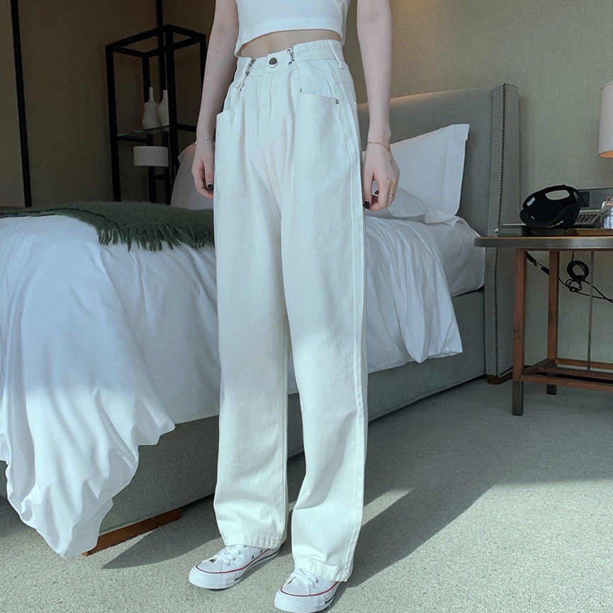 NRVP Quần Jeans Nữ Ống Rộng Thời Trang Hàn Quốc