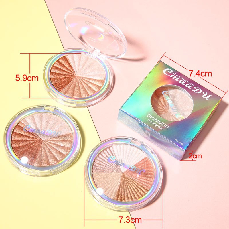 CmaaDu Baking Powder High Gloss Powder Enhancement Silhouette Trimming Pressed Powder Contour Face Powder YKTFQ