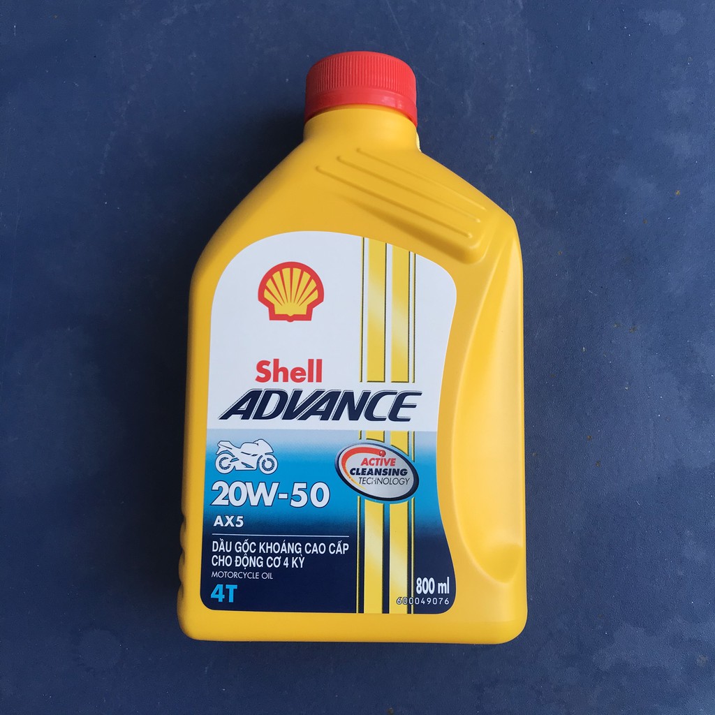 Dầu nhớt Shell Advance 4T AX5 20w50 cho xe máy 4 thì cao cấp 800ml