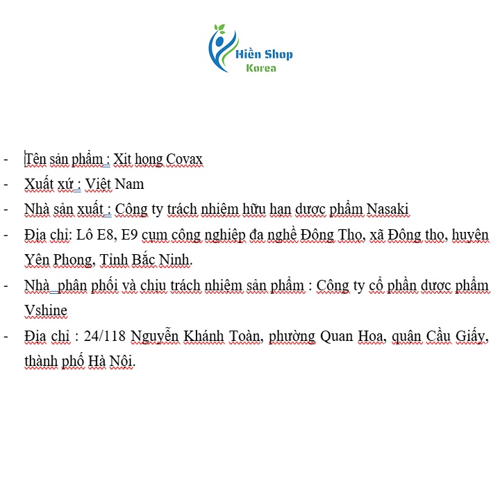 Xịt họng covax chiết xuất xuyên tâm liên hỗ trợ cảm cúm do vi khuẩn, virut vào vùng miệng họng