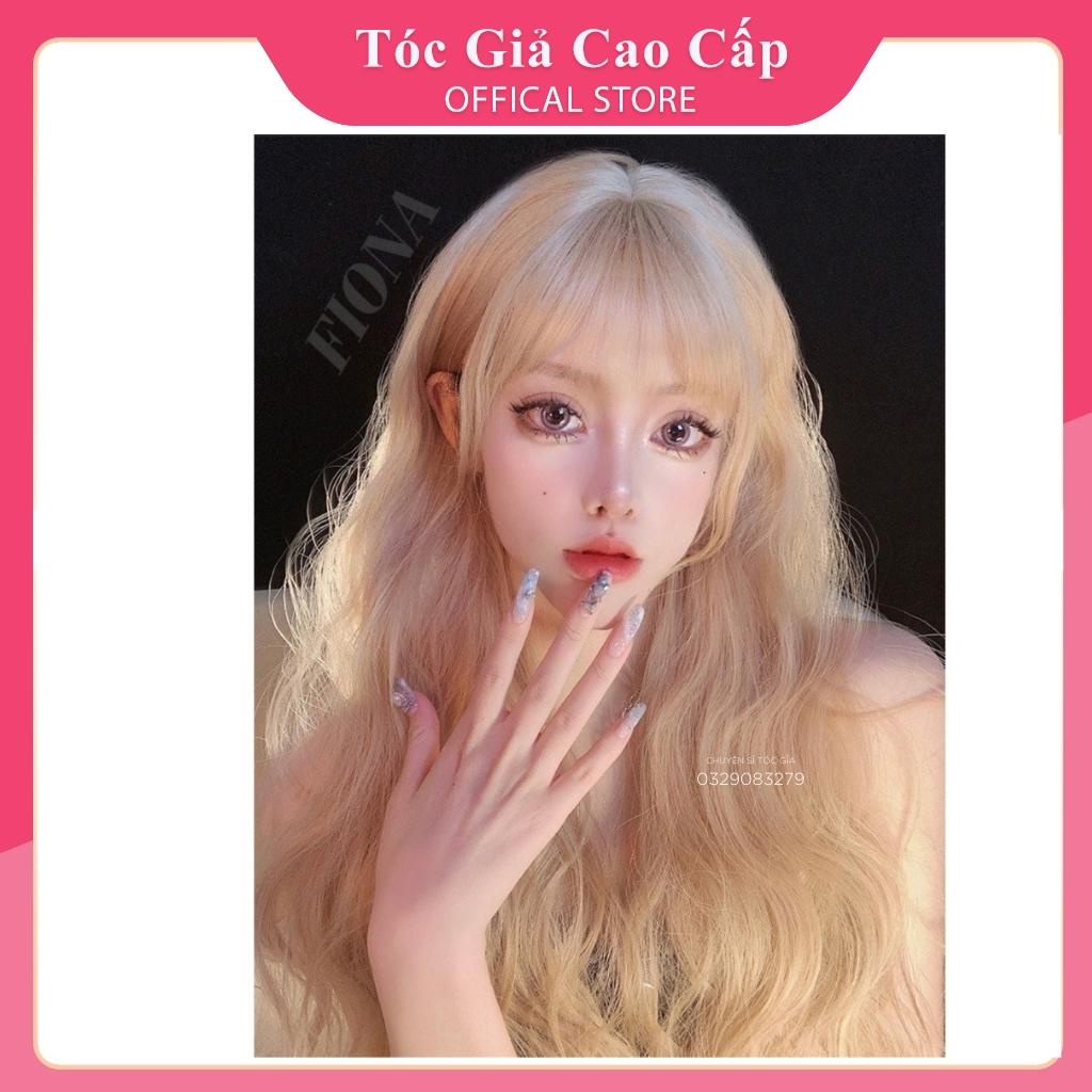 Tóc giả nữ ❤️FREESHIP❤️ Tóc giả cả đầu xoăn 3 trục omber xám, 8102k