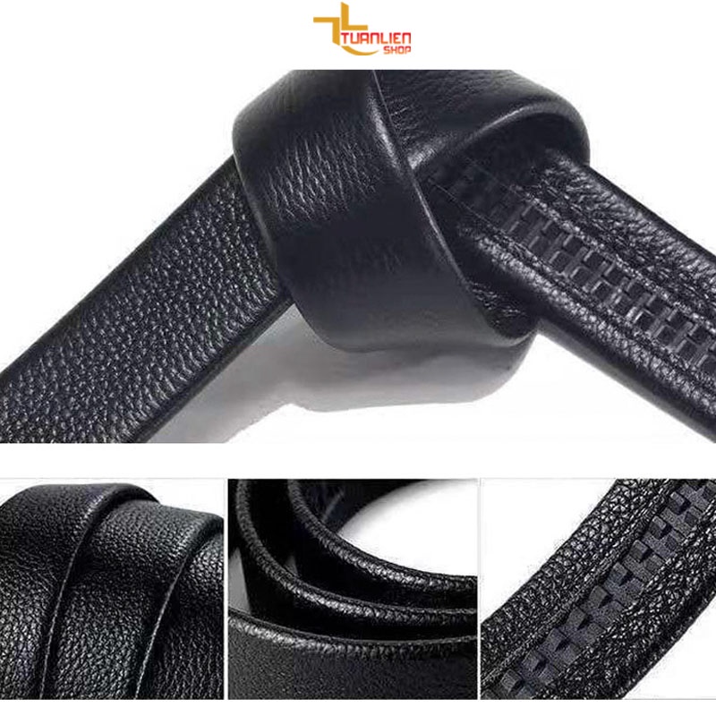 Thắt Lưng Nam Da thật khoá Crom sang trọng màu đen