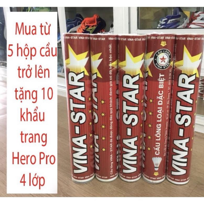 Hộp cầu lông Vinastar Đỏ (12 quả) - Hàng phân phối chính thức