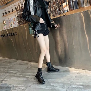 FREE SHIP Bốt nữ , boot nhăn cổ lửng sang chảnh