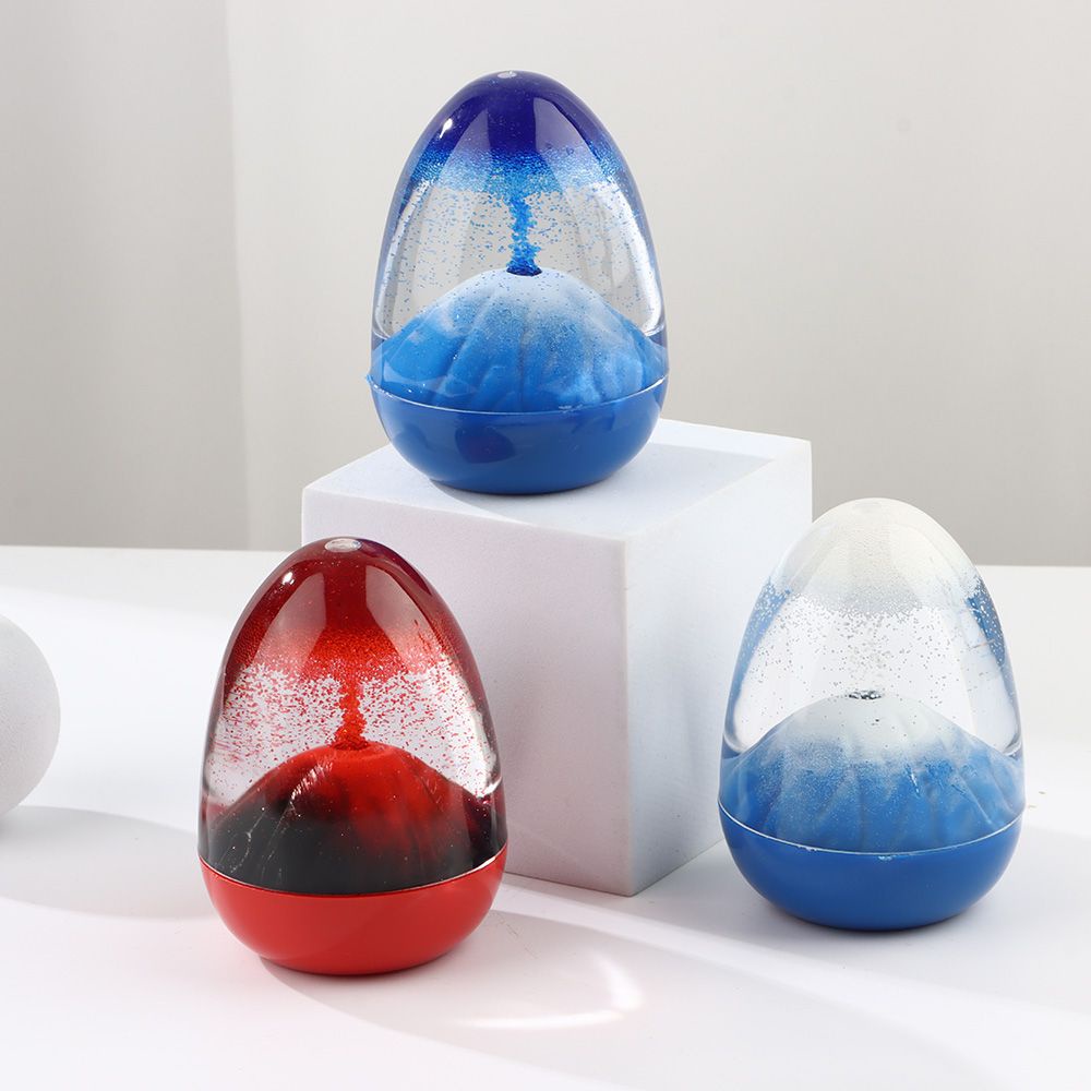 Đồng Hồ Cát Dạng Lỏng Hình Núi Lửa Phun Dầu Đồ Chơi Trang Trí Nội Thất