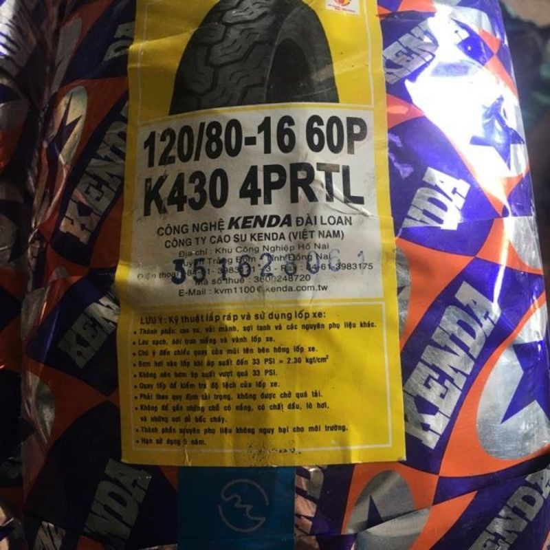 Combo lốp trước + lốp sau SH Việt chính hãng Kenda