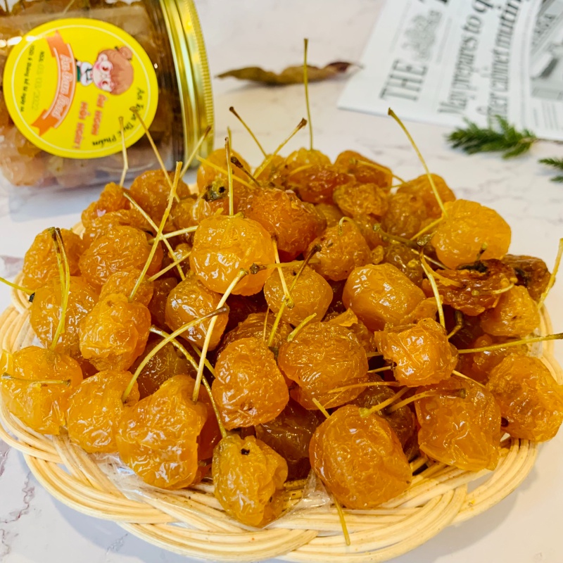 Táo Cuống – Cherry Rừng  Hũ 355G Ô Mai Xí Muội Quà Tặng Đồ Ăn Vặt Thơm Ngon Nhiều Dinh Dưỡng