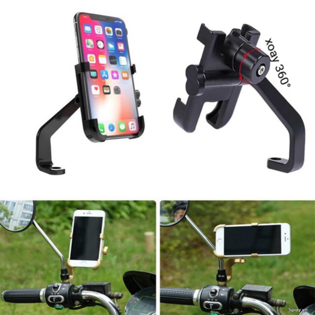 KẸP ĐIỆN THOẠI KIM LOẠI KẸP CHÂN GƯƠNG XE MÁY C2
