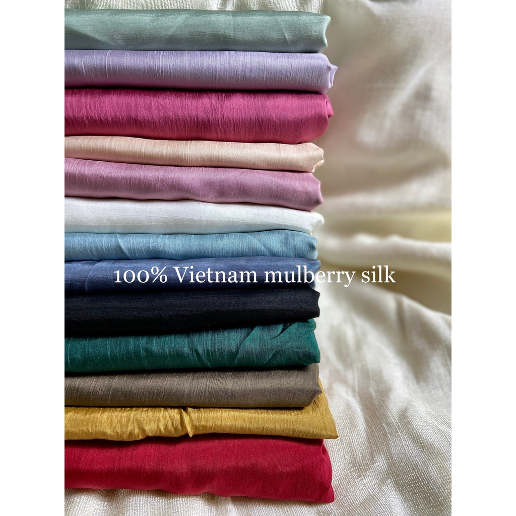 Vải Lụa Tơ Tằm - Tằn Lu Palacesilk may các loại váy áo, 100% silk #mềm#mượt#nhẹ & thoáng, khổ rộng 90cm