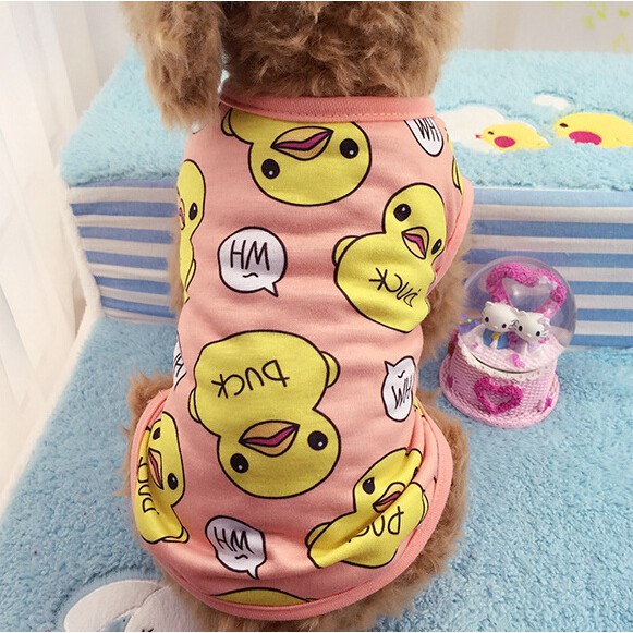 Áo thun không tay họa tiết hoạt hình dễ thương dành cho thú cưng