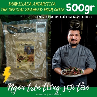 Tảo xoắn Chile, Rong biển Chile, Tảo biển Chi Lê Vegan24H (500g) sẵn gia vị Chile dễ nấu tiện lợi nhanh chóng