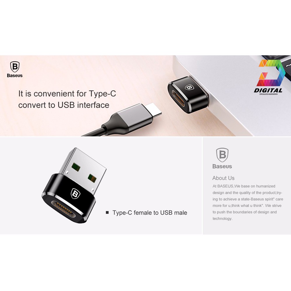 Đầu Chuyển USB sang USB Type C tốc độ cao Baseus Chính Hãng