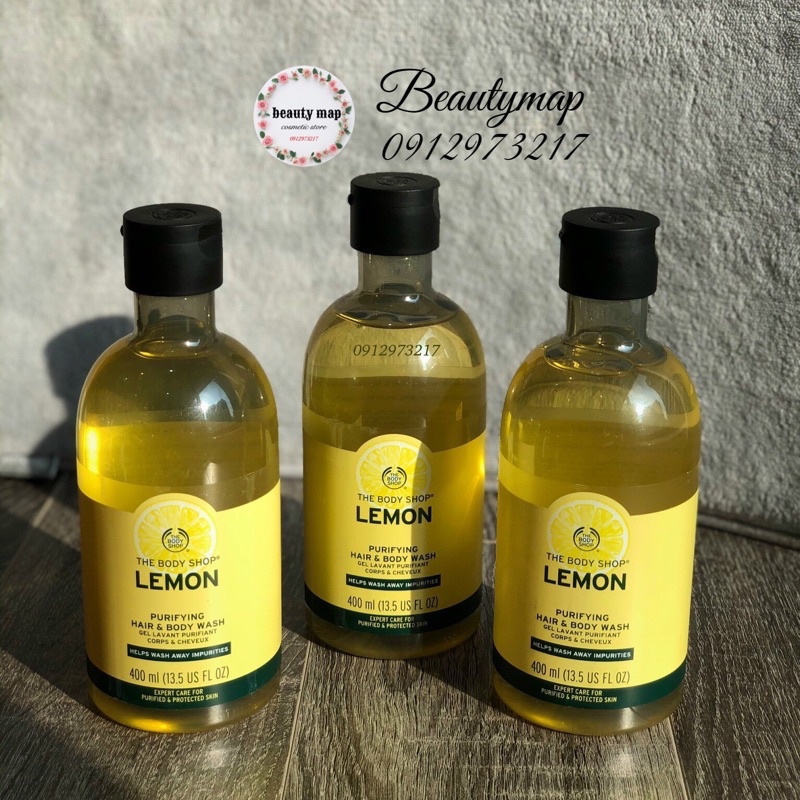 Sữa tắm gội The Body Shop Lemon Purifying Hair &amp; Body wash 400ml