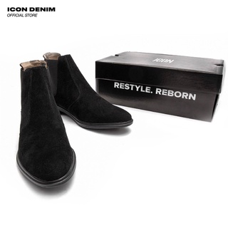 Giày Chelsea Boot ICON DENIM Chất Da Lộn Cổ Cao Đen GI011045