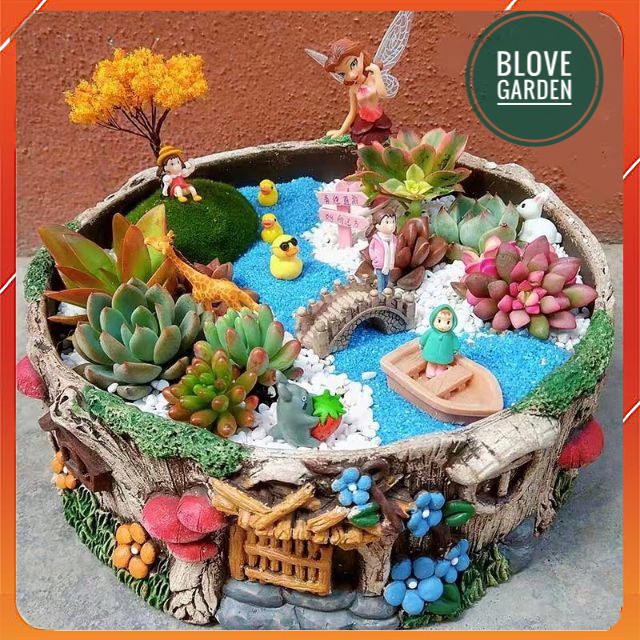 Phụ Kiện Tiểu Cảnh Cây Cảnh Nhựa Trang Trí Chậu Cây, Sen Đá, terrarium, charm slime-133