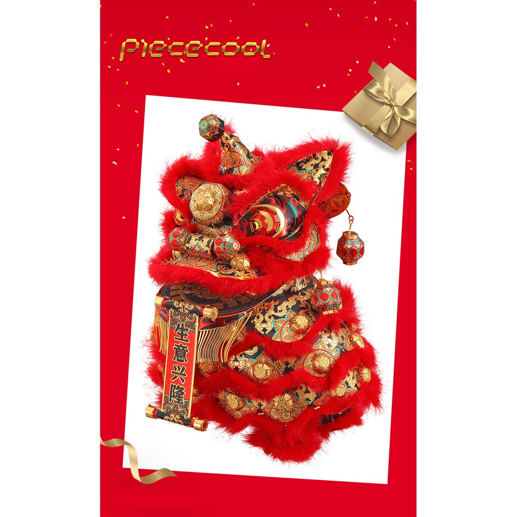 Mô hình lắp ghép 3d kim loại Con lân