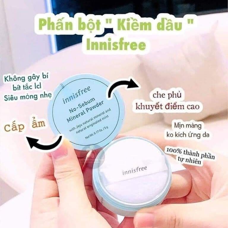 Phấn phủ kiềm dầu Innisfree No Sebum Mineral Powder 5g (Mẫu mới)