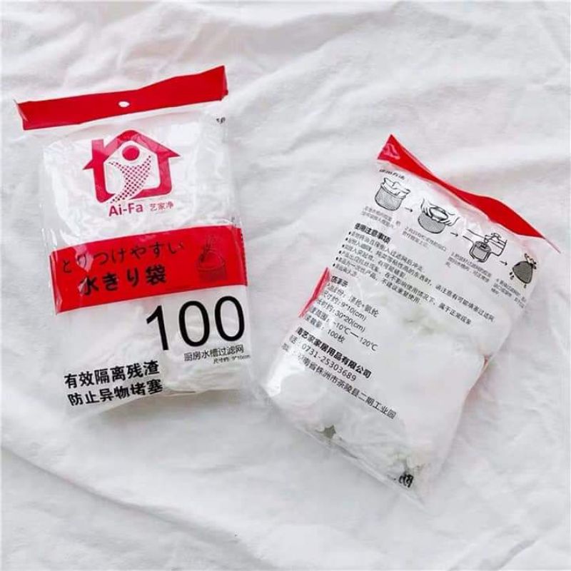 Túi lọc đựng rác thừa giúp bạn loại bỏ rác tiện lợi 100 Túi Lọc Rác Bồn Rửa Chén Bát,