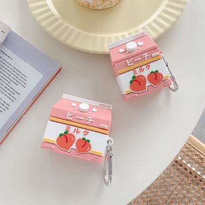 Vỏ bảo vệ hộp sạc tai nghe airpods 1 2 3 pro bằng silicon mềm hình quả đào dễ thương