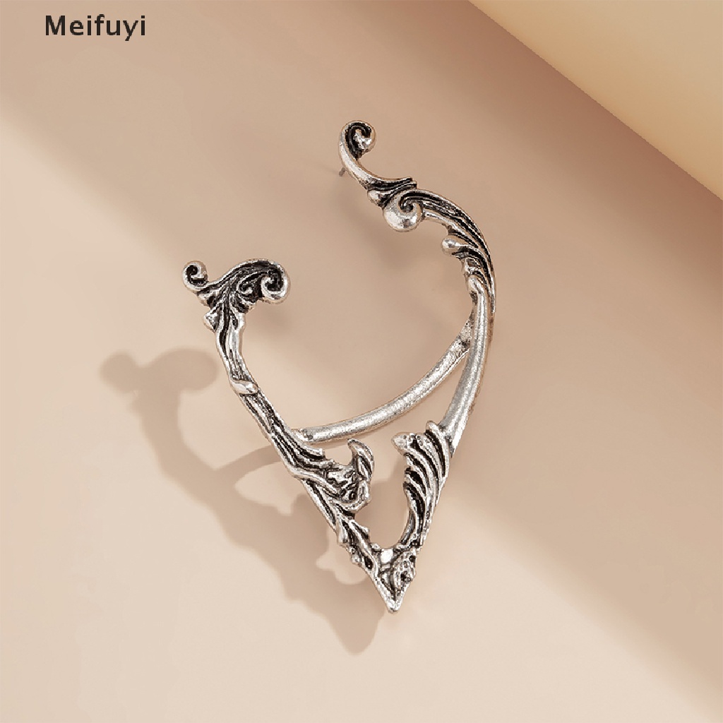 [Meifuyi] Dark Elf Ear Clip No Piercing Earrings For Women Color Goth Earcuff Jewelry COD