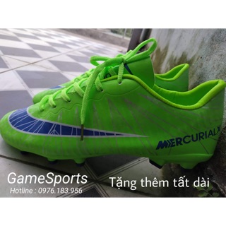 Giày đá bóng đinh cao FG CR7 mẫu mới 2019(xanh lá )