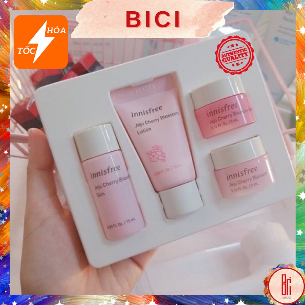 Set Dưỡng Da 4 món Innisfree Jeju Cherry Blossom Trial Kit 4items