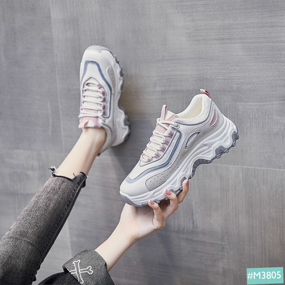 Giày Thể Thao Sneaker Độn Đế Tăng Chiều Cao 5cm MINSU MYIJIA M3805 Phong Cách Bata Đế Độn Hàn Quốc Phù Hợp Đi Chơi, Học