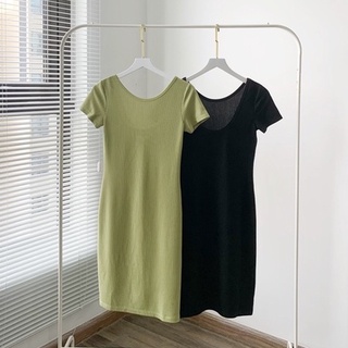 Đầm suông thun gân hở lưng LUCIA DRESS - Sibling House