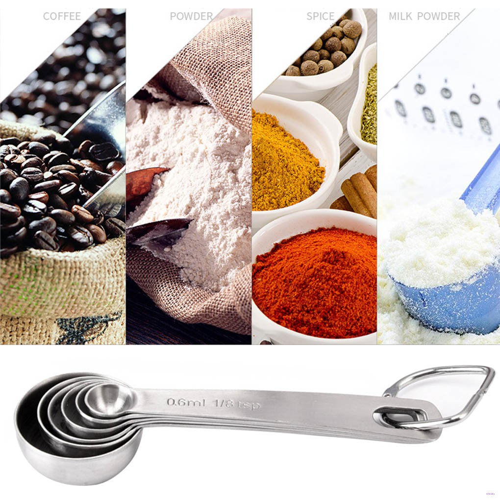 Bộ 6 Muỗng Đo Lường Bằng Thép Không Gỉ