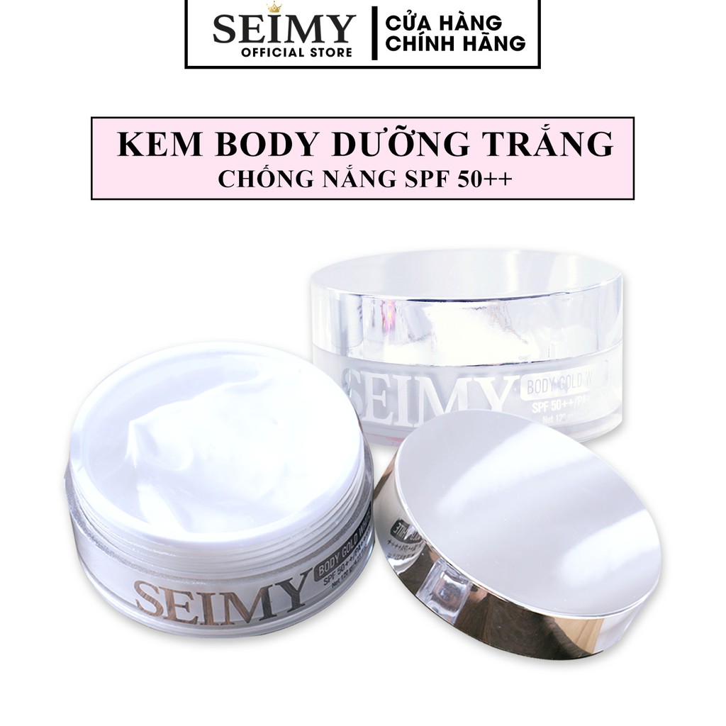 ( Bb221 ) Kem Body Dưỡng trắng chống nắng Seimy - Body Gold White SPF 50+ bật tông dưỡng da, dưỡng ẩm da và bảo vệ body 