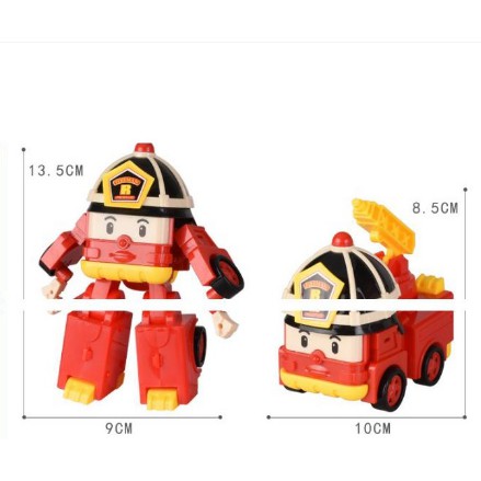 Bộ 6 xe biến hình Robocar Poli phim hoạt hình Poli và những người bạn hàng loại 1 đẹp nhựa an toàn