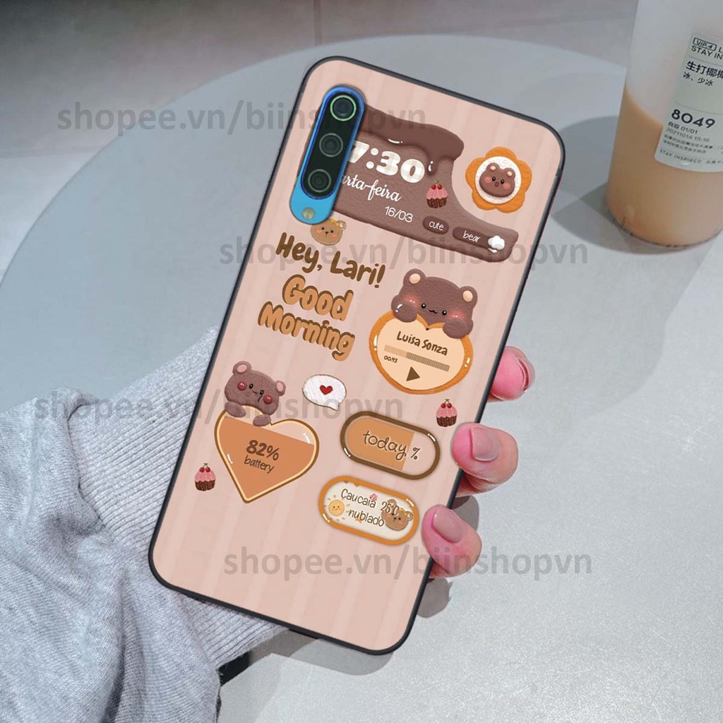 Ốp Xiaomi Mi 9 SE in 3D icon gấu nổi siêu xinh, siêu đáng yêu, cá tính phong cách