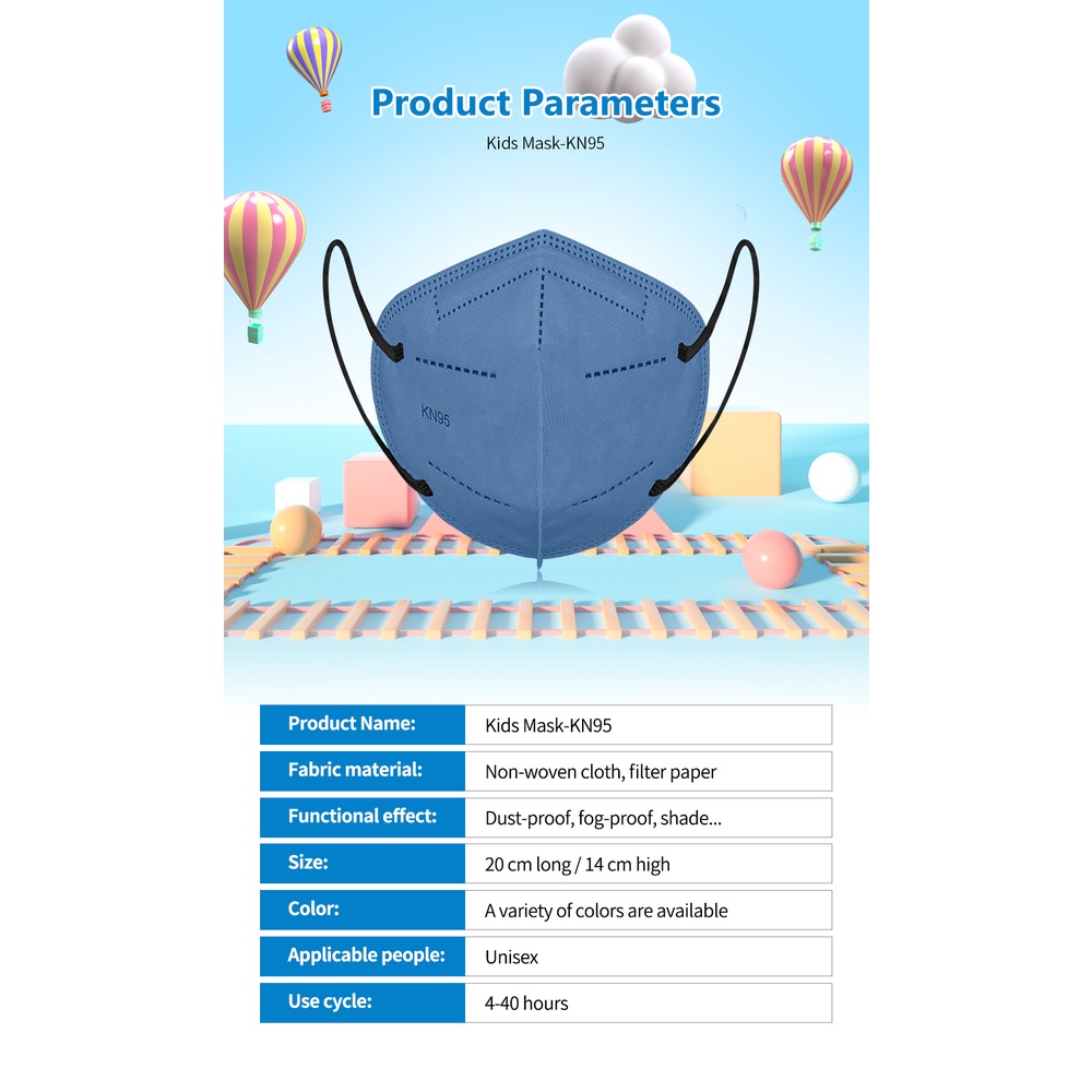 Set 10/20/50 Khẩu Trang Kn95 5 Lớp Dễ Thương Dành Cho Trẻ Em 3-12 Tuổi