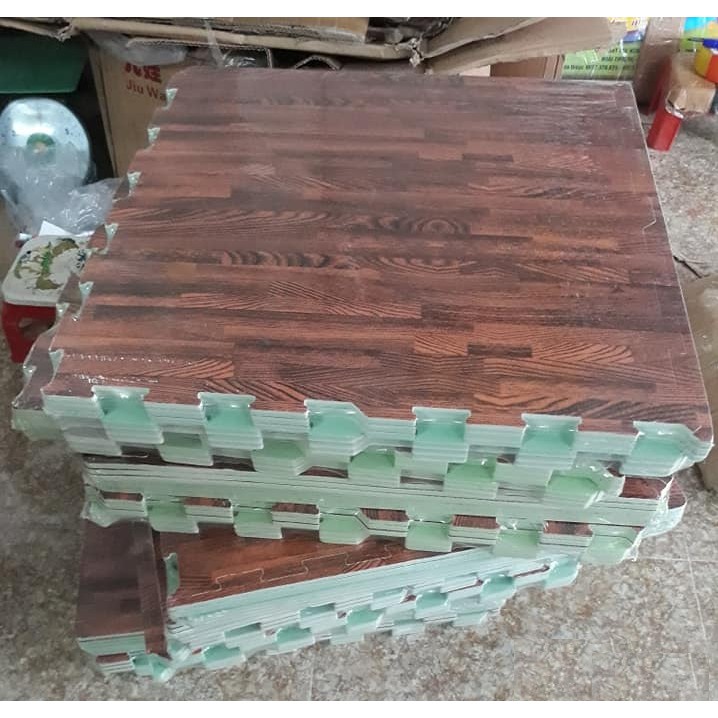 [Shopee giá rẻ] Thảm xốp vân gỗ 1 bộ 6 miếng 60x60cm (Thảm xốp lót nhà trải sàn)