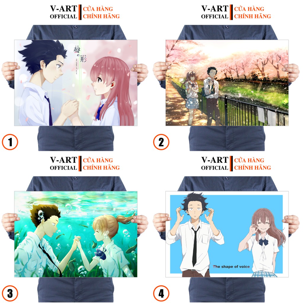 Tranh Anime The Shape Of Voice - Dáng Hình Âm Thanh - Koe no Katachi - Áp Phích Dán Tường Trang Trí Nhà Cửa By V-Art