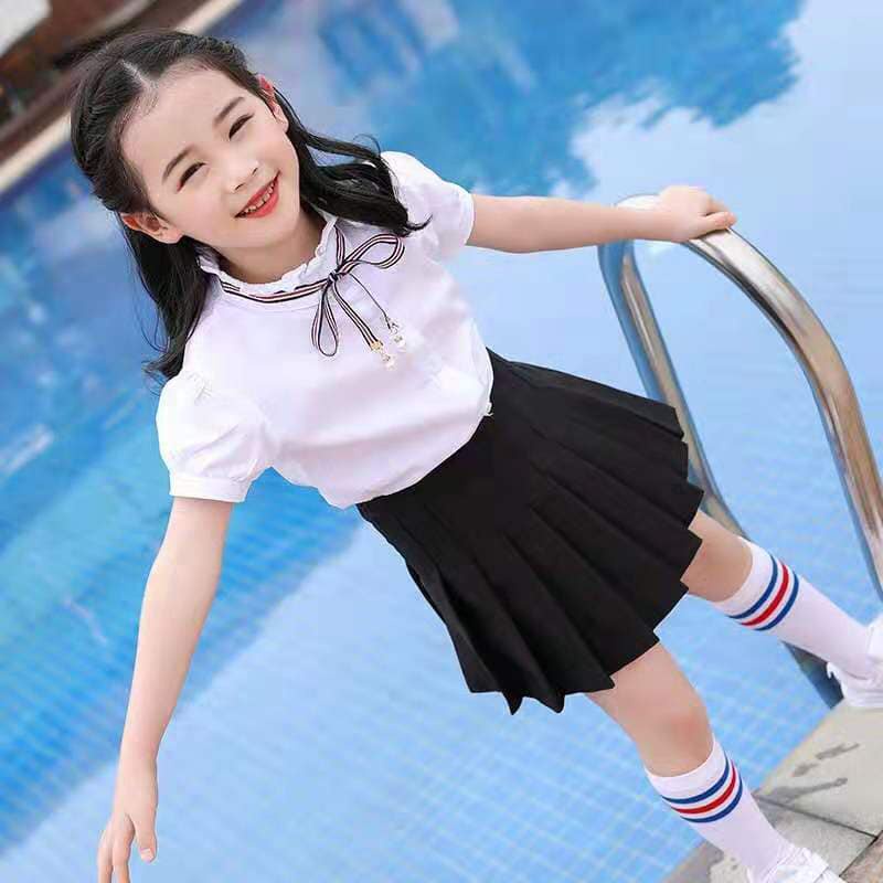 Chân váy kẻ hàn quốc cho bé có lót trong sz 110-160