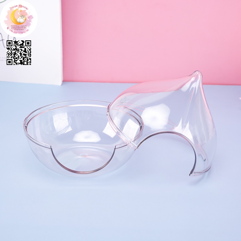 Nhà tắm quả đào trong suốt cho Hamster, sóc bay và động vật nhỏ khác...