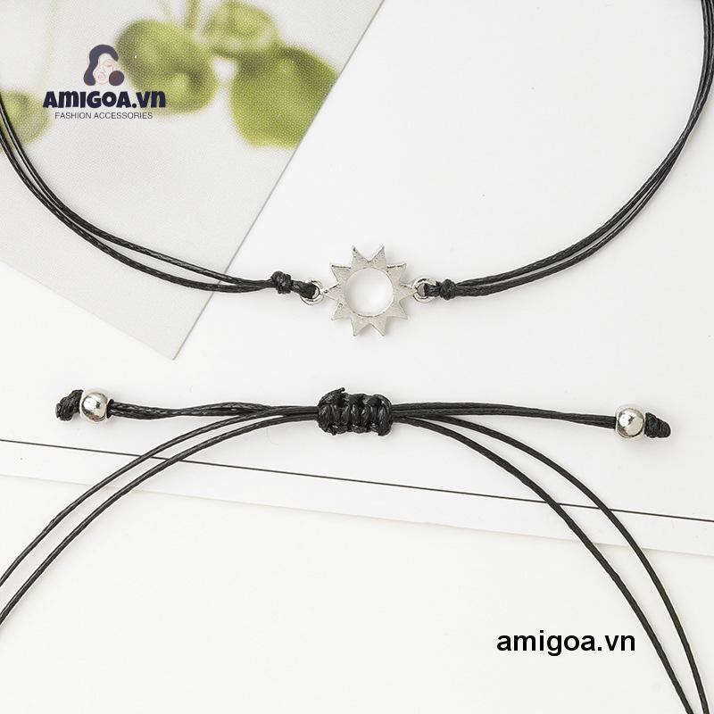 ✨✨Set 2 Vòng Tay Hình Mặt Trăng/Mặt Trời Có Thể Điều Chỉnh Thời Trang Cho Cặp Đôi