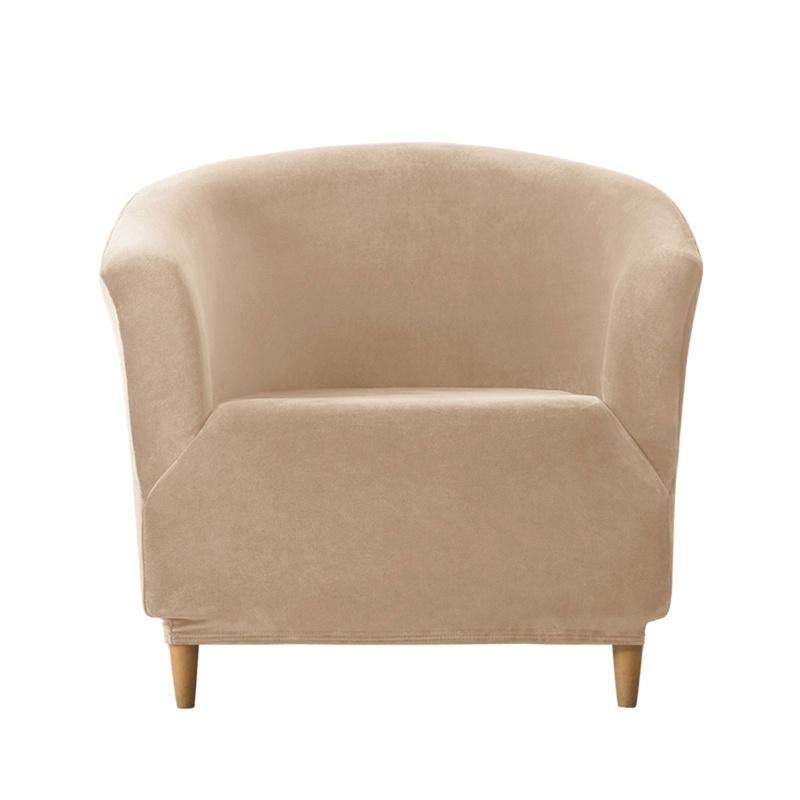 Vỏ Bọc Đệm Ghế Sofa Bằng Nhung Dày Co Giãn Màu Trơn Chống Bụi