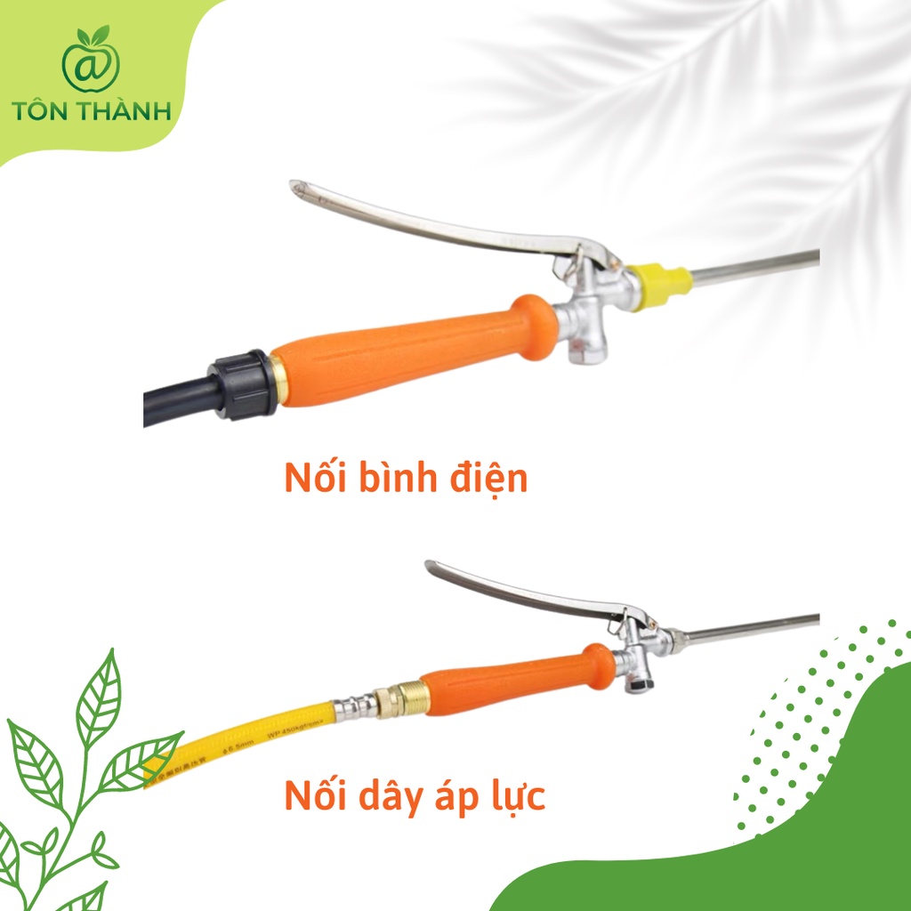 TAY BÓP CAM INOX BÌNH XỊT ĐIỆN PHUN THUỐC ĐUÔI 2 ĐẦU RĂNG CAO CẤP