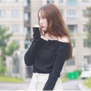 Áo hàn Quốc trể vai len