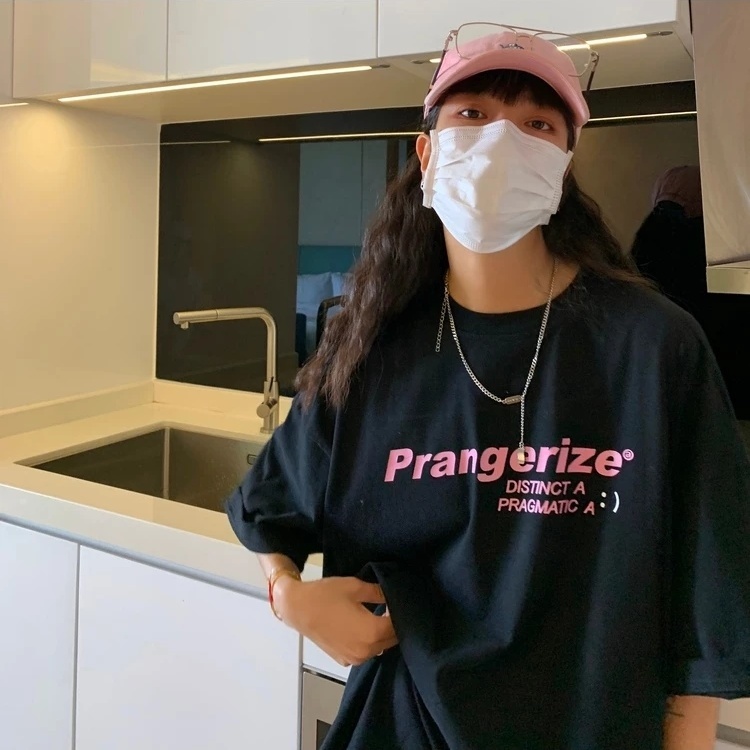 Áo Thun Nữ Cổ Tròn In Chữ Phong Cách Hàn Quốc