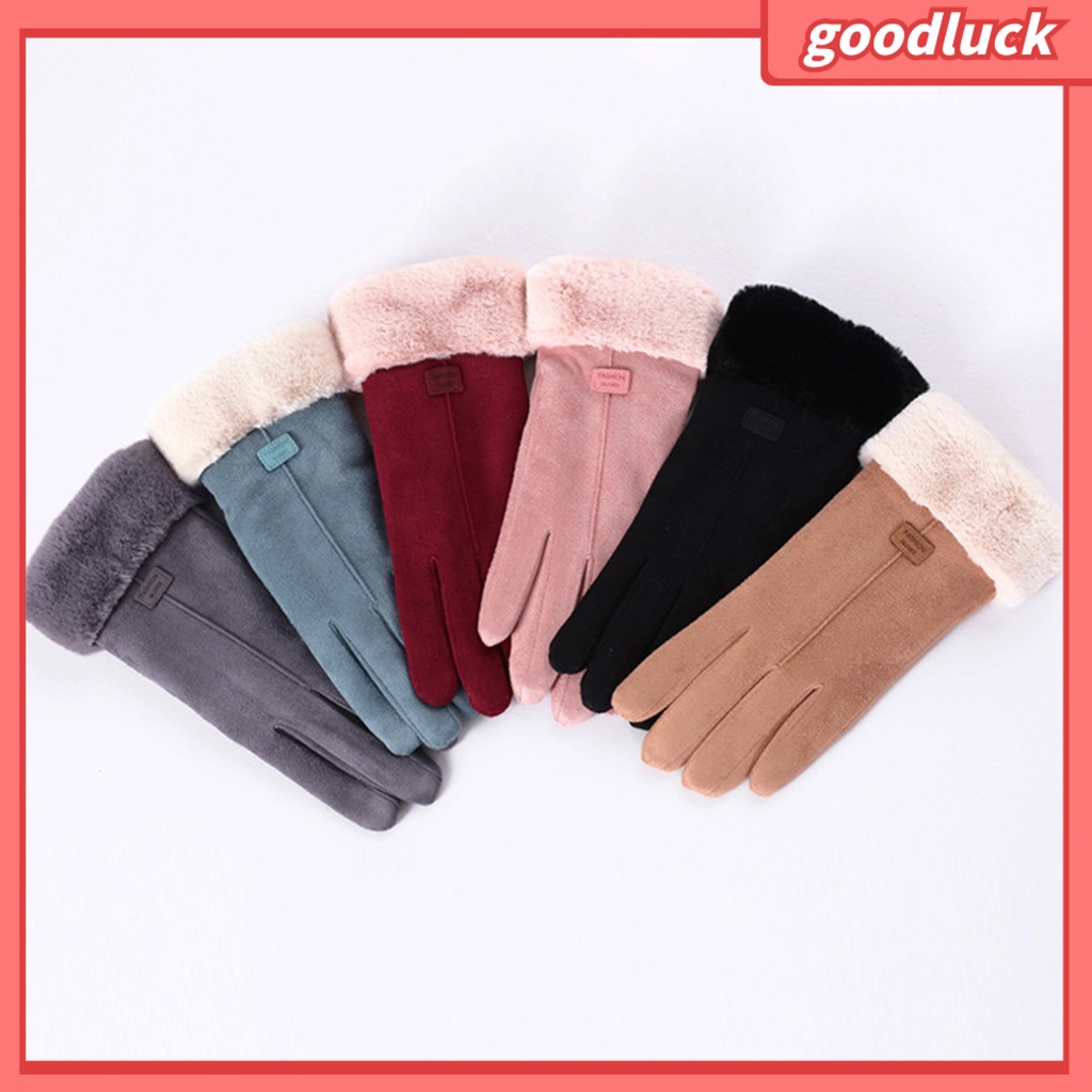 Đôi găng tay da lộn giữ ấm có thể dùng màn hình cảm ứng tiện dụng cho nữ