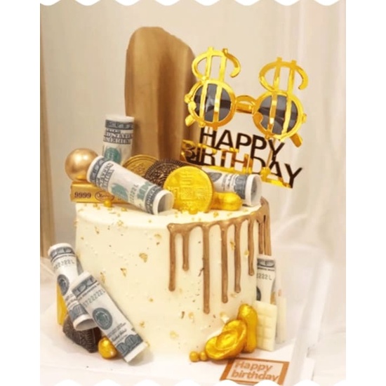 phụ kiện trang trí bánh kem  [FREESHIP] kính tỷ phú trang trí bánh,đồ chơi sinh nhật