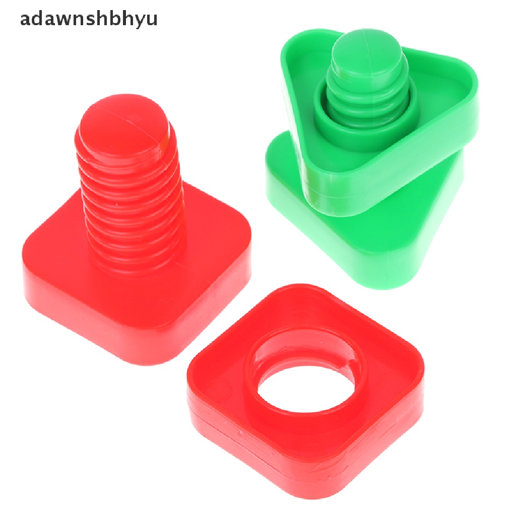 Adawnshbhyu Set 4 Ốc Vít Nhựa Đồ Chơi Lắp Ráp Hình Dạng Đai Ốc Giáo Dục Cho Bé