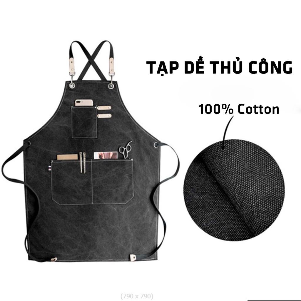 Tạp Dề Bartender Cao Cấp Loại 1 Dày Dặn, Tạp Dề Đồng Phục, Barista Pha Chế Nhà Hàng, Khách Sạn, Hiệu Cắt Tóc