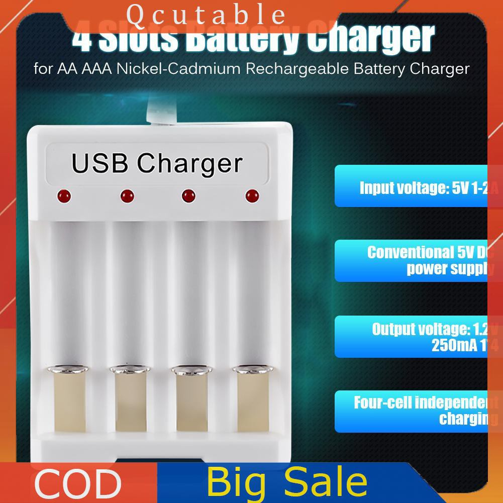 Bộ sạc pin USB thông minh 4 khe gắn tiện lợi